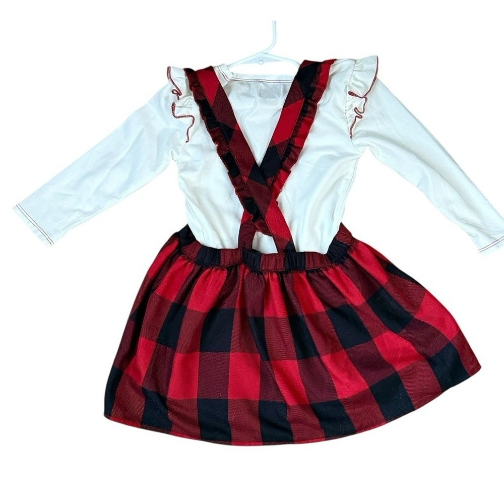 Disney Pippa & Julie Minnie Mouse  2 Piece Flannel Jumper‎ With Matching Top 4T - Picture 2 of 7